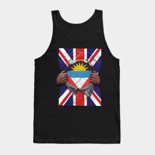 Antigua & Barbuda Flag Great Britain Flag Ripped - Gift for Antiguan & Barbudan From Antigua & Barbuda Tank Top